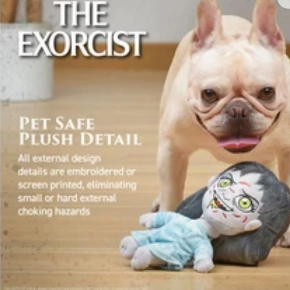 The Exorcist Horror 9” Plush Squeaky Dog Toy Warner Bros 2016‎ Movie 70s
